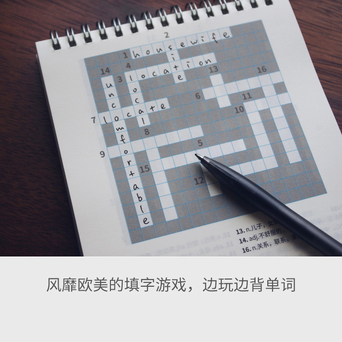 【百词斩填字册】中考词汇 配套填字游戏 玩转填字游戏产品展示图3