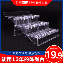 Supermarket freezer display table pad transparent ladder display stand Plastic drop-proof boutique vegetables and fruits display props