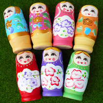 Wooden Russian doll 5-layer five-layer color childrens set doll toy kindergarten childrens birthday gift