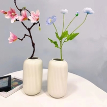 Modern minimalist Nordic light luxury vertical pattern simple vase ceramic home living room table TV cabinet flower arrangement decoration ornaments