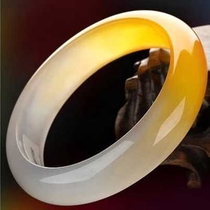 Xinjiang natural gold silk jade bracelet Gobi jade bracelet Jade bracelet Sugar white jade bracelet