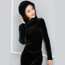 Sports suit womens fall 2022 new casual clothing fashion gold velvet connected hat Korean version net red clothes two-piece set