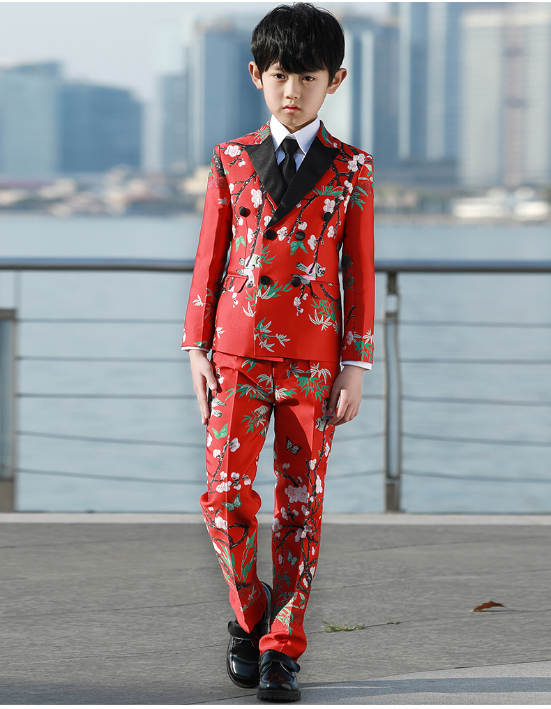 男童西装套装走秀表演服装花童礼服男中大童男孩西装外套儿童礼服