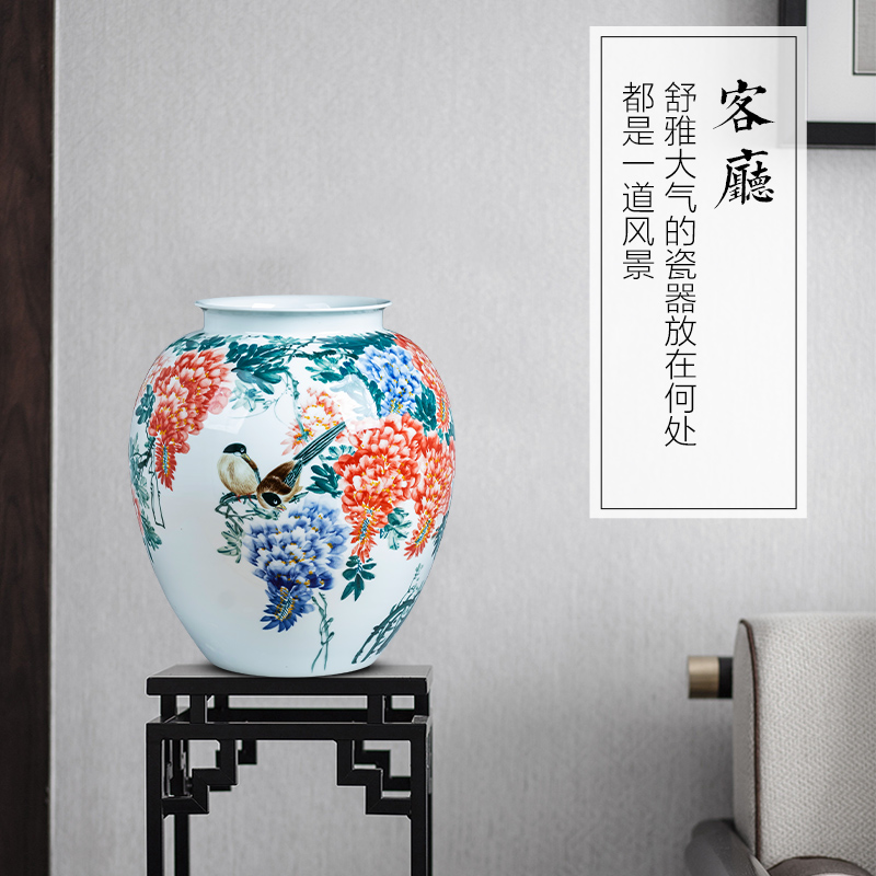 Jingdezhen ceramics hand - made gulp decorative vase sitting room of Chinese style household porcelain exhibition hall office furnishing articles