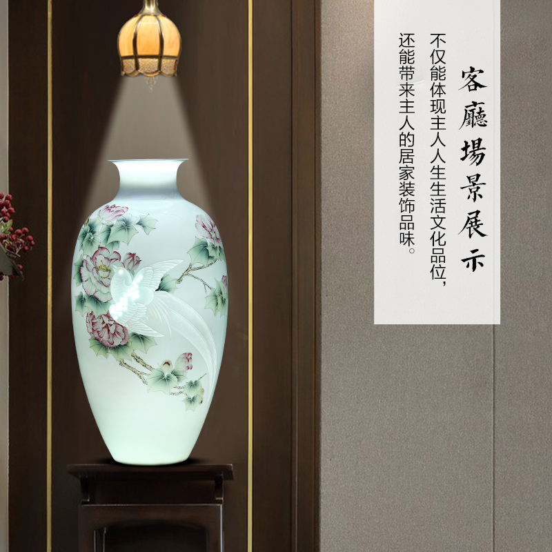 Hand carved splendor in jingdezhen ceramics vase rich ancient frame light key-2 luxury furnishing articles of new Chinese style household decoration