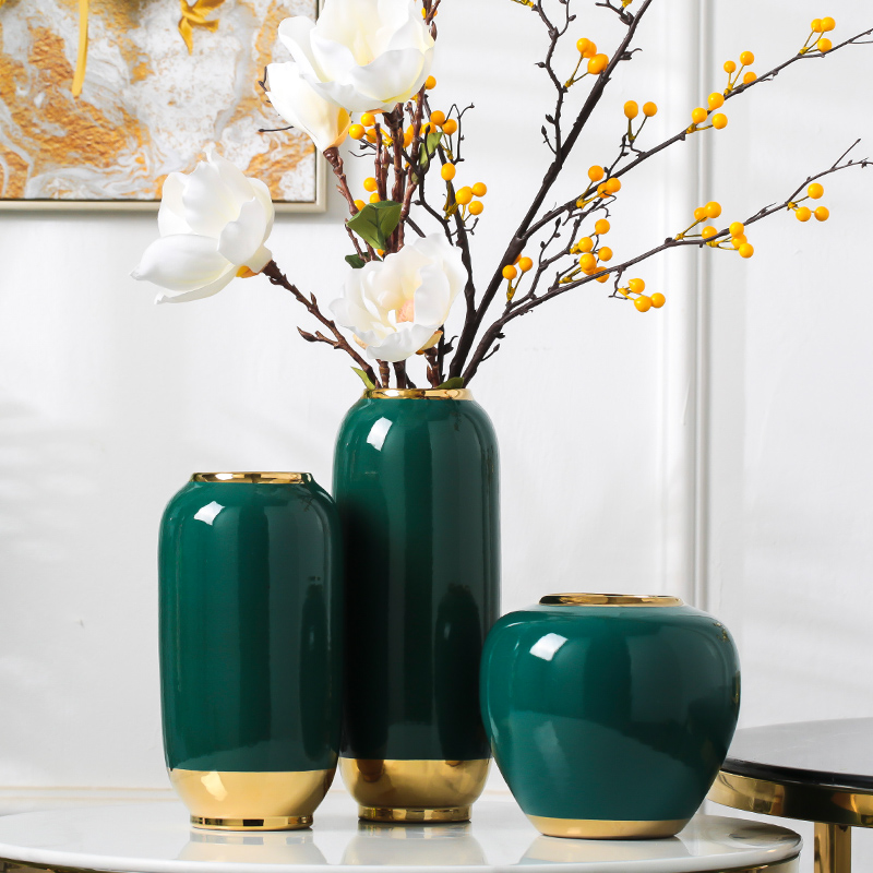 Modern Chinese style simple ceramic vases, flower arranging dried flowers sitting room adornment place to live in a TV cabinet table decoration