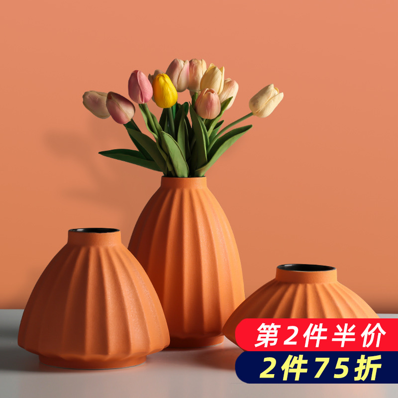 Ceramic creative Nordic ins floret bottle wind dried flowers flower arrangement furnishing articles household decorates sitting room porch decoration hydroponics