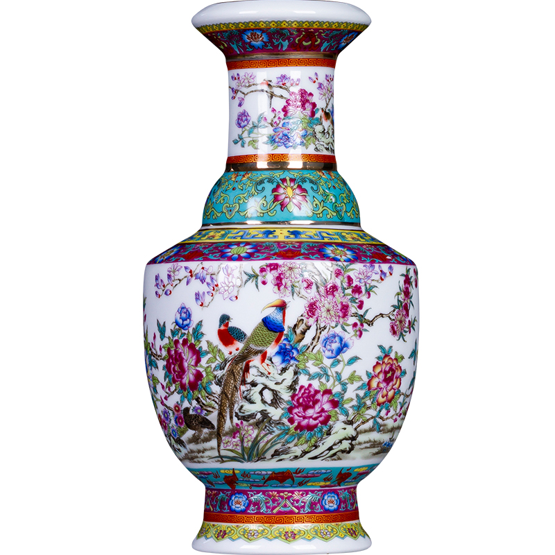 Archaize of jingdezhen ceramics colored enamel painting of flowers and floret bottle of home sitting room porch rich ancient frame adornment furnishing articles