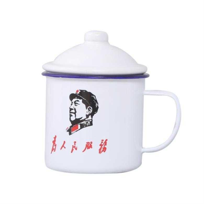 Iron leant ChaGangZi old tea urn enamel old cup. After it broke leading Iron of move with magnetic steel cover resistant cylinder 80