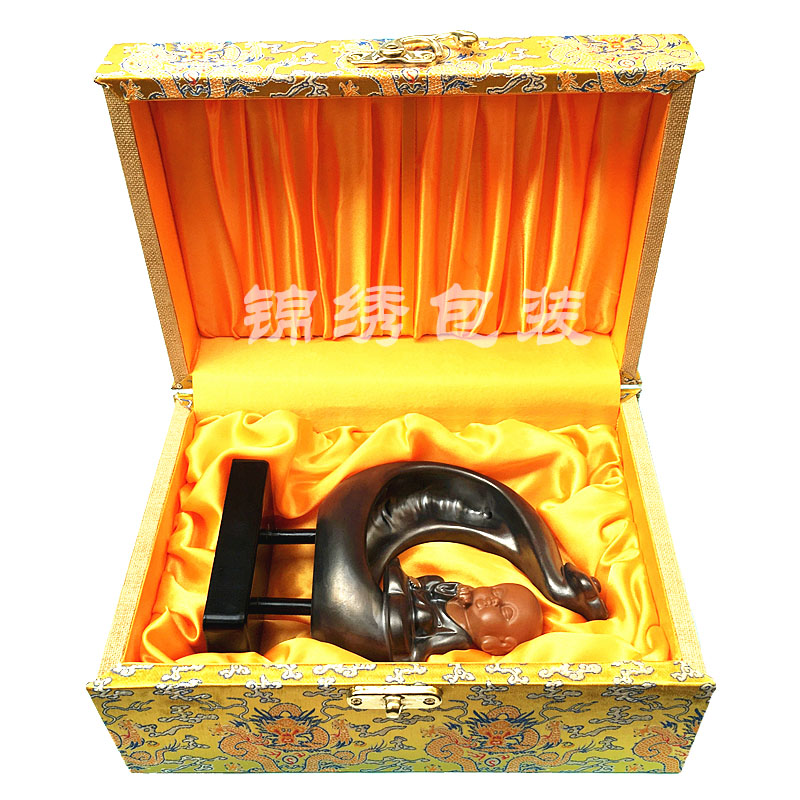 Large wooden new JinHe porcelain collection box with new penjing jade gift box jewelry box