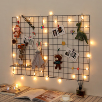 Grid photo wall decoration hanging wall non-hole rack ins photo frame Iron Net Red Wall room layout