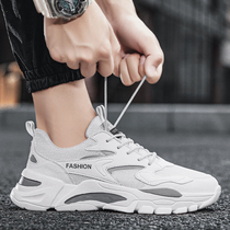 Summer mesh deodorant white shoes male youth student sports wild Net red Super Fire ins father trendy shoes