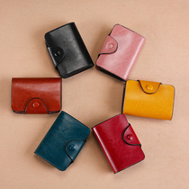 Card bag cute large-capacity credit womens business card storage exquisite and compact Korean high-end leather card personality male