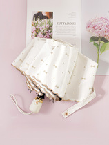 2022 - The new sun - proof ultraviolet barometer female summer compact and automatic folding black - glue parasol