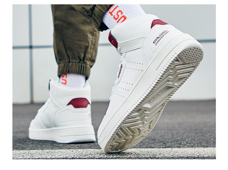 鸿星尔克男鞋2019冬季aj1高帮板鞋男潮鞋男空军一号休闲运动鞋男_九九