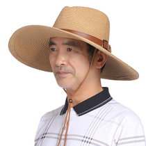 Middle-aged and elderly straw hat male big hat brim father sun hat sunscreen old man hat summer sun hat anti-ultraviolet