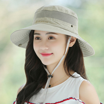 Travel sun hat womens summer sun hat sunscreen foldable Korean version of the tide outdoor wild fisherman hat UV protection