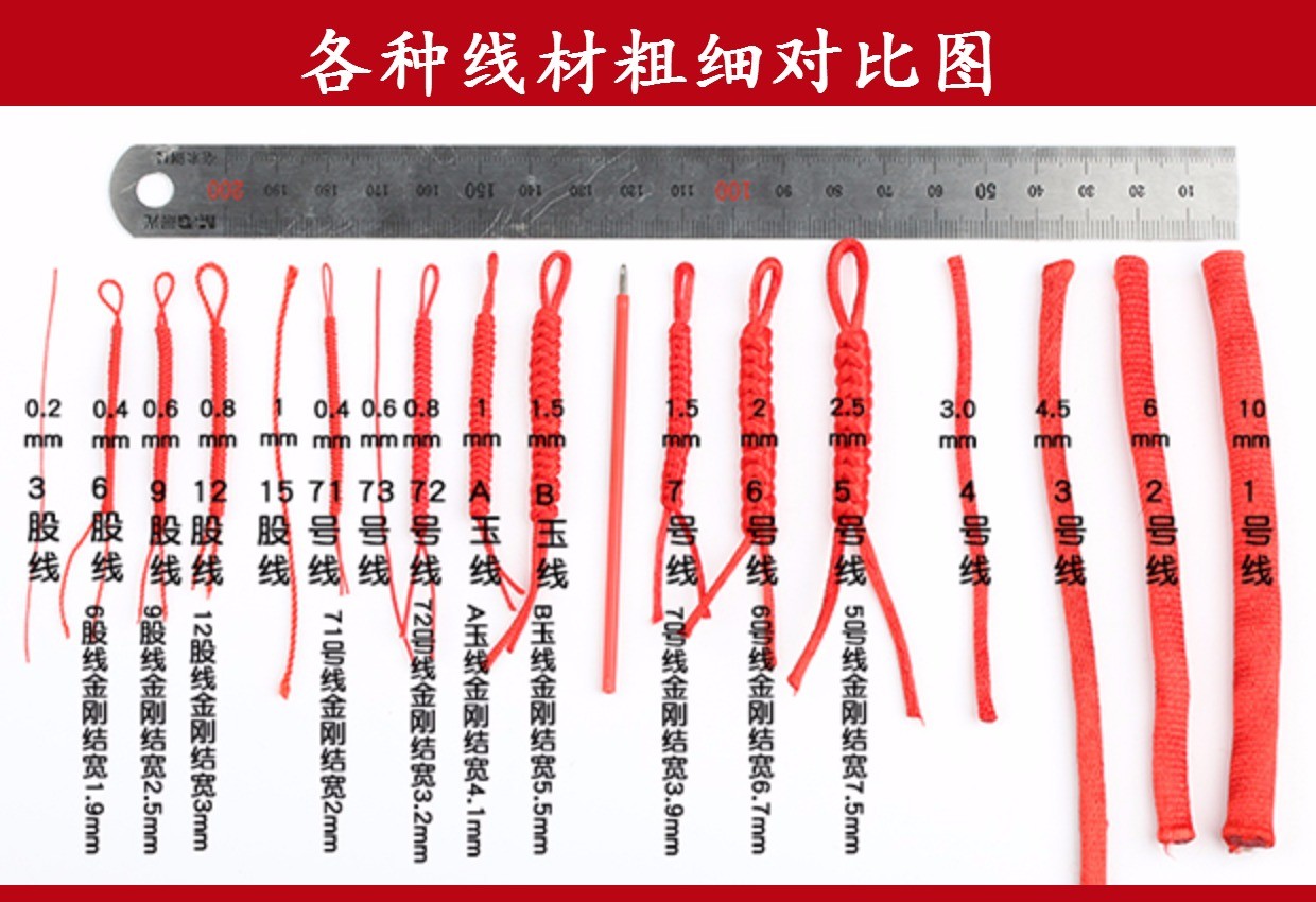 手工线diy串珠饰品配件ab玉线挂绳台湾线银饰编织线红绳手鍊项鍊_7折