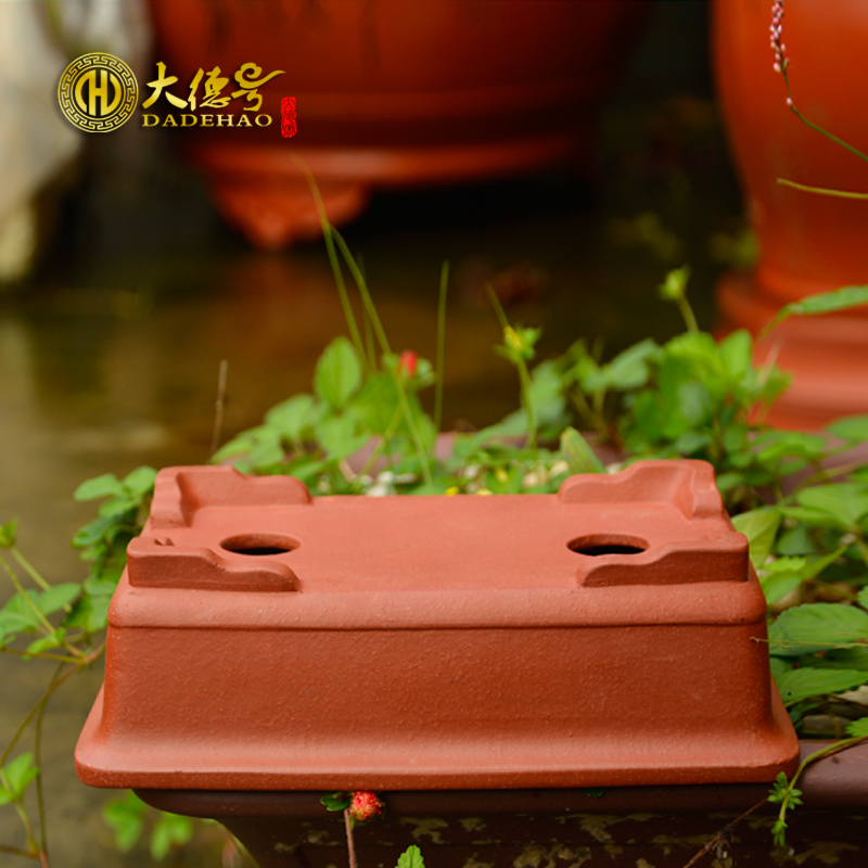 Yixing purple sand flowerpot high - quality goods, the teacher, a bonsai pot oblong flowers green plant creative home