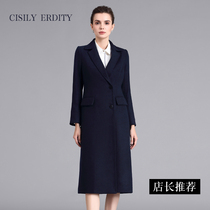 Autumn and winter suit Collar wool coat Female wool coat Female mid-length sales department tooling coat Female work suit