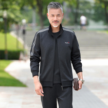 2018 new dad sports suit men three pieces of men's large-scale casual clothes suit men in spring and autumn