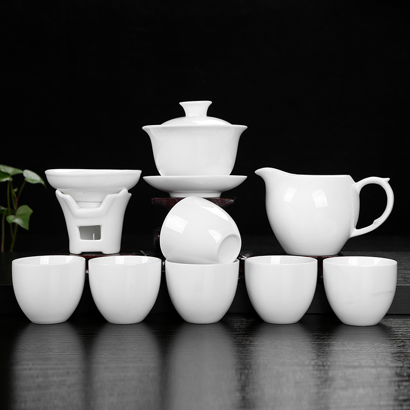 T white porcelain kung fu tea tureen tea cups gift set LOGO custom gift company souvenir shop activities