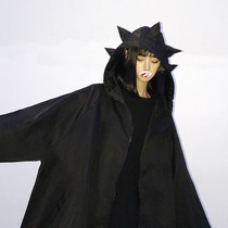 Bust 150 large size dark zipper personality small dinosaur funny coat Fat MM thickened trench coat thin 200 pounds tide