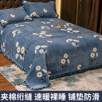 2022 new high-end coral milk crystal with velvet flannel blanket thickened bed cover sheet winter bed blanket anti-skid