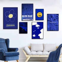 Klein Blue Living Room Decoration Painting Nordic Minimalist Sofa Background Wall Composition Hanging Painting Abstract Restaurant Wall Mural Painting