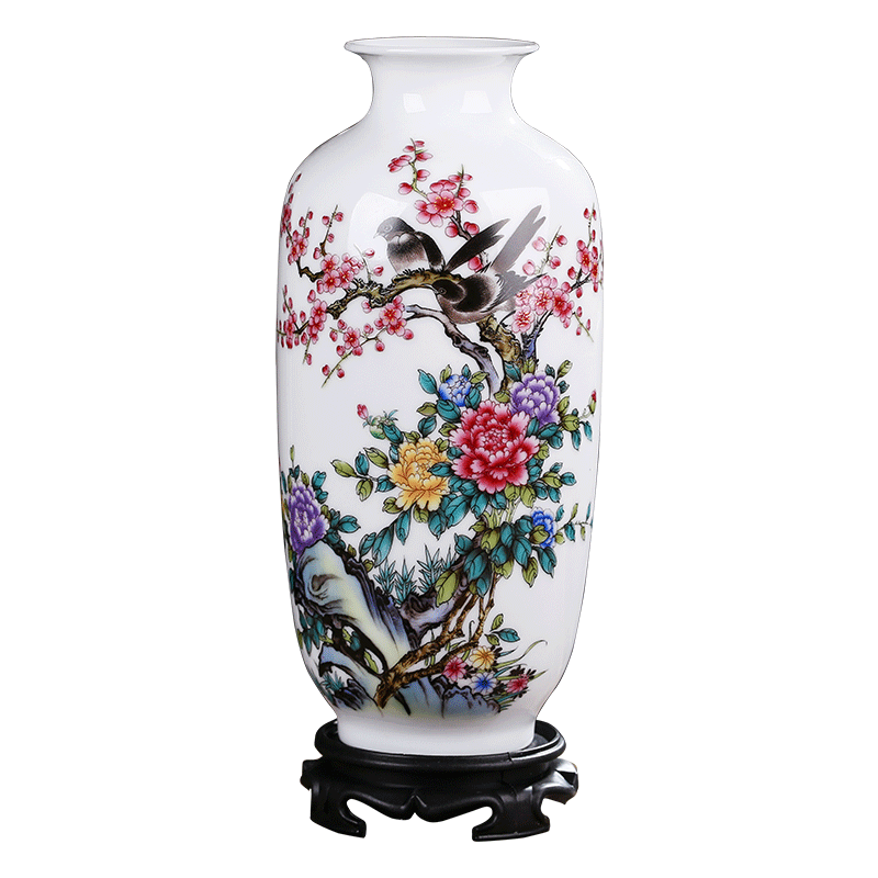 Jingdezhen ceramic floret bottle furnishing articles home sitting room adornment white flower arranging flowers is I and contracted table furnishing articles