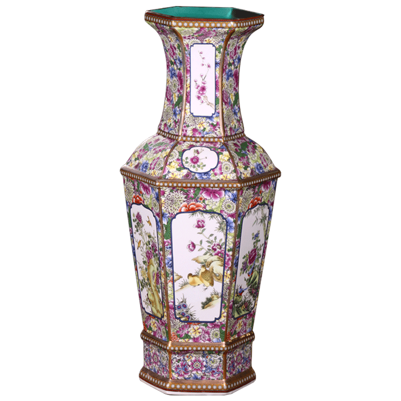 Chinese classical jingdezhen ceramics antique vase rich ancient frame vase sitting room furnishing articles furnishing articles of ceramic arts and crafts