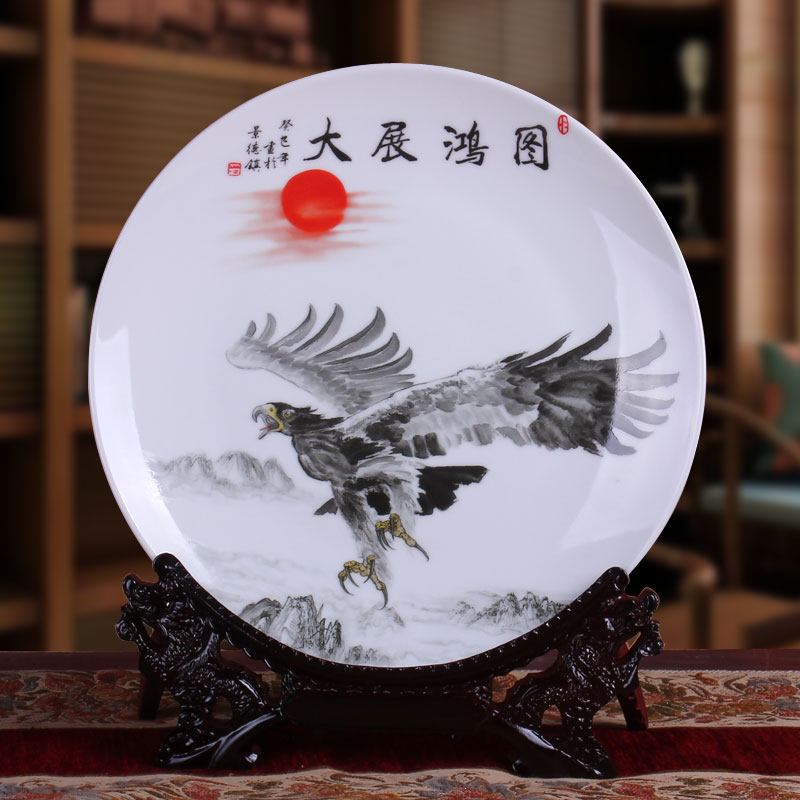 Success hang dish of jingdezhen ceramics decoration plate modern household adornment handicraft furnishing articles of much money