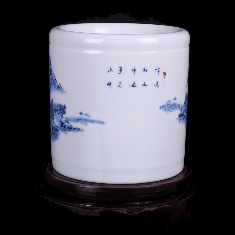 Jingdezhen porcelain brush pot large snow archaize office decoration ideas brush pot furnishing articles business gifts