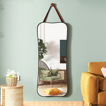 Full body dressing mirror home girl bedroom Sticky Wall Wall self-adhesive hanging wall small floor irregular non-perforated