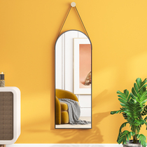 Full body dressing mirror home girl bedroom Sticky Wall Wall self-adhesive hanging wall small half body irregular ins Wind