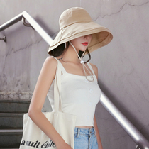 Net red fishermans hat Japanese hat female sun hat sunscreen Korean Tide wide eaves sun hat anti-ultraviolet big line hat