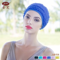 Swimming cap female swimming cap long hair cloth swimming products hat adult fashion petals large swimming cap sunscreen and comfortable