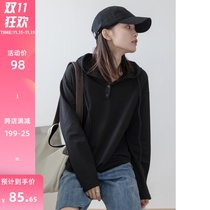 GUIER loose lazy wind hooded sweater female 2021 autumn new design sense niche thin top