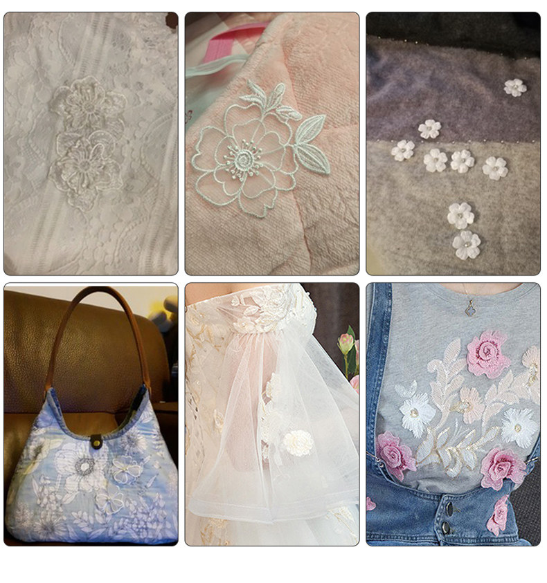白色花朵布贴蕾丝贴花衣服裙子装饰刺绣贴时尚布面补丁贴破洞补贴
