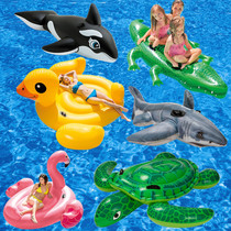 INTEX swimming ring Adult horse childrens inflatable toy thickened water oversized animal Flamingo floating row bed