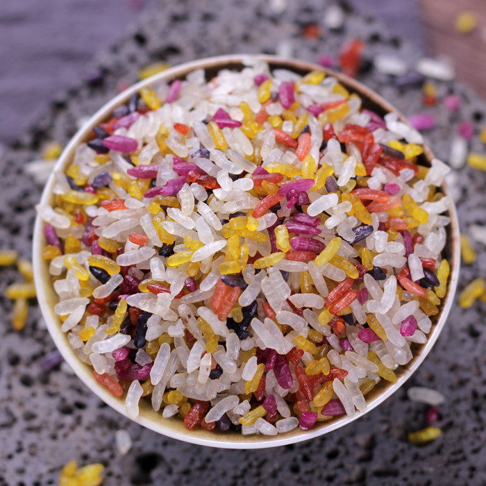 五色糯米饭植物染料云南罗平500g花糯米花米饭五彩米五色米长糯米