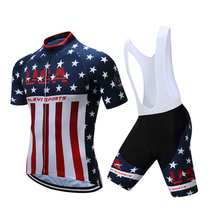 USA fashion car team version red striped bicycle suit short top shorts riding suit custom-made creative mature model