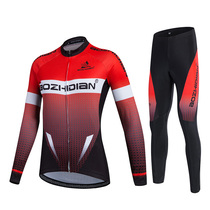 The Austrian top long-sleeved jersey summer autumn and winter mountain bike were breathable sweat dry black and white red bike suit