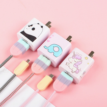 OPPO realmex2 charging cable protective cover realme x2 mobile phone charger sticker data cable earphone winding cord protective cover anti-dirty film cartoon broken wire protector decorative outside