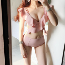 Split swimsuit womens summer 2021 new fashion trend sexy big chest Korean ins cover belly show thin fairy seaside