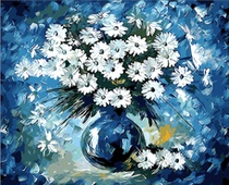diy digital oil painting living room landscape flower animation character coloring hand painted oil decoration painting Blues Daisy