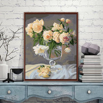diy digital oil painting living room bedroom simple flower landscape hand painted digital painting color decorative painting Rose