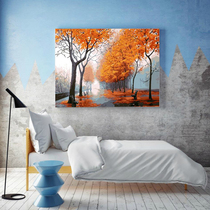 Landscape flower oil painting living room thing large hand I color filling color decoration Hui painting golden autumn oil d animation artificial painting y number