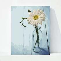 diy digital oil painting living room landscape leaf flower cartoon character coloring painting hand painted oil decorative painting Sunflower