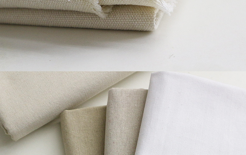 棉麻帆布白胚布立裁纯色挂布背景面料全棉布料桌布拍照粗件混纺